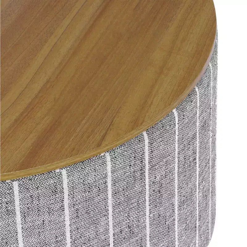 Pouf de rangement à plateau en bois - HomePop