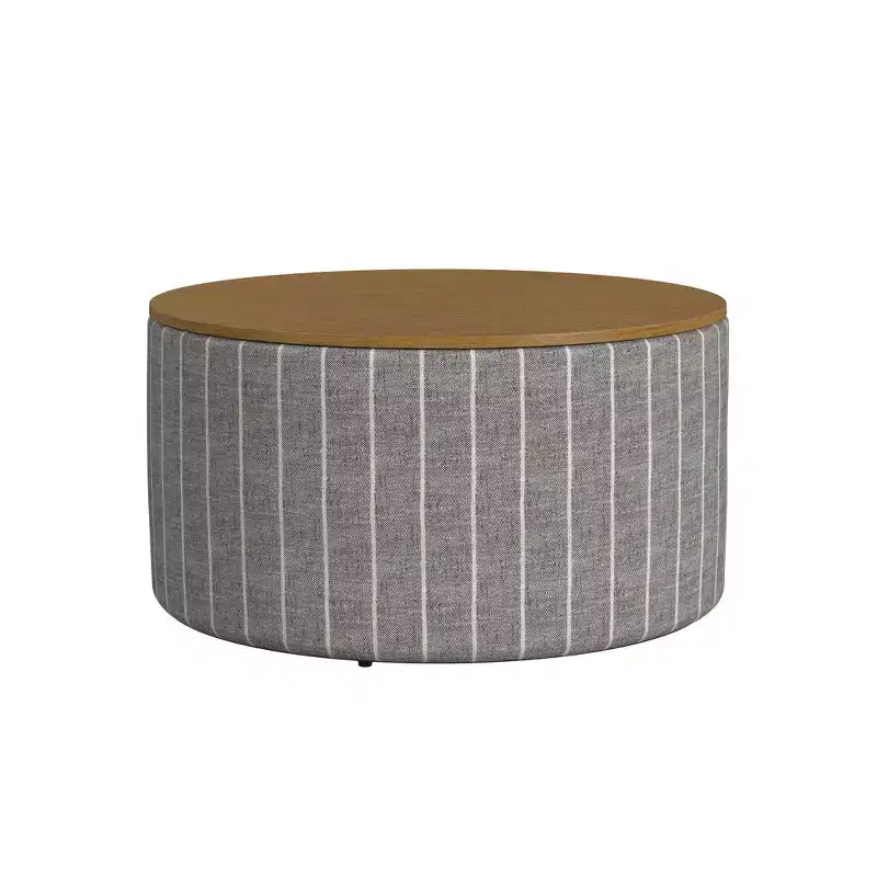 Pouf de rangement à plateau en bois - HomePop