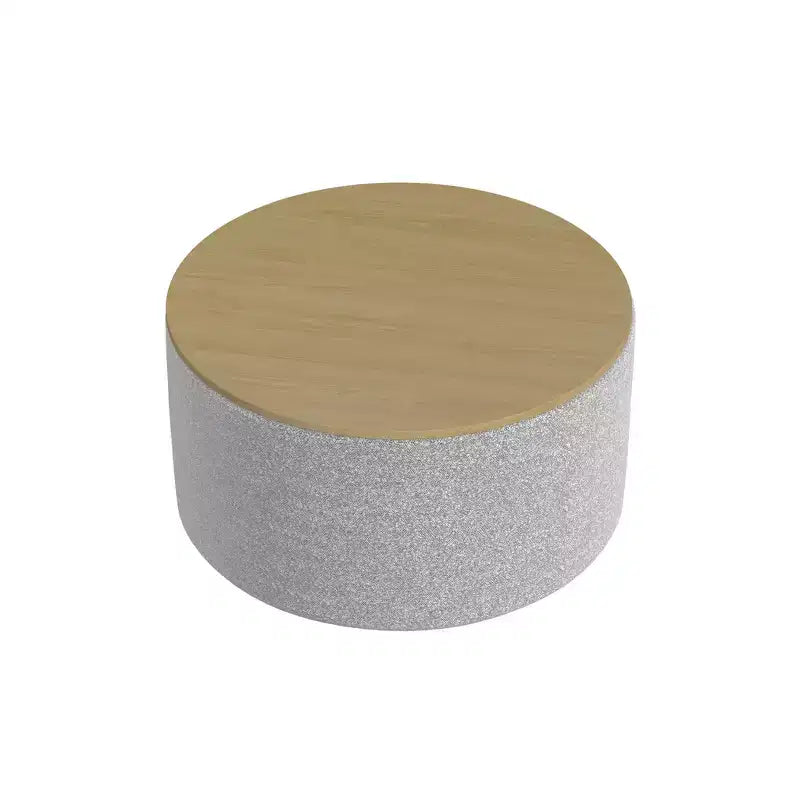 Pouf de rangement à plateau en bois - HomePop