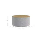 Pouf de rangement à plateau en bois - HomePop