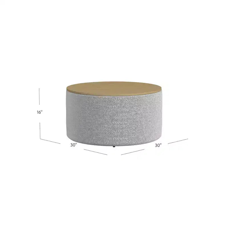 Pouf de rangement à plateau en bois - HomePop