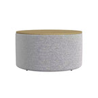 Pouf de rangement à plateau en bois - HomePop