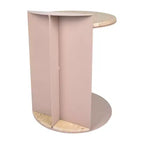 JONATHAN Y Evelyn 20 Table d'appoint contemporaine en marbre naturel et métal, faite à la main, en forme de C