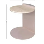 JONATHAN Y Evelyn 20 Table d'appoint contemporaine en marbre naturel et métal, faite à la main, en forme de C