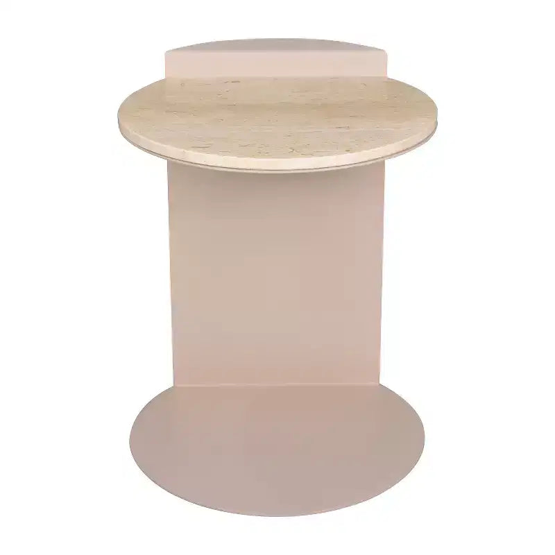 JONATHAN Y Evelyn 20 Table d'appoint contemporaine en marbre naturel et métal, faite à la main, en forme de C