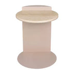 JONATHAN Y Evelyn 20 Table d'appoint contemporaine en marbre naturel et métal, faite à la main, en forme de C