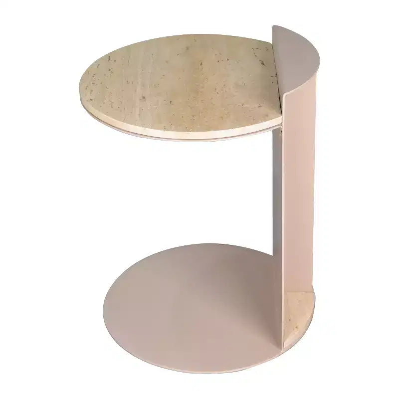 JONATHAN Y Evelyn 20 Table d'appoint contemporaine en marbre naturel et métal, faite à la main, en forme de C
