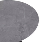 LeisureMod Verve Table à Manger Ronde de 36 po – Dessus en Pierre Frittée avec Base Piédestal Noire Moderne Table d'Appoint pour Salle à Manger et Cuisine Contemporaines