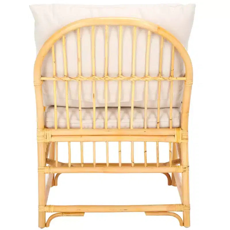 Fauteuil d'appoint Reiley avec coussin - ACH6524 - Blanc/Naturel - Safavieh