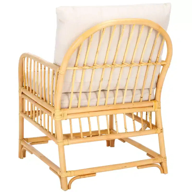 Fauteuil d'appoint Reiley avec coussin - ACH6524 - Blanc/Naturel - Safavieh