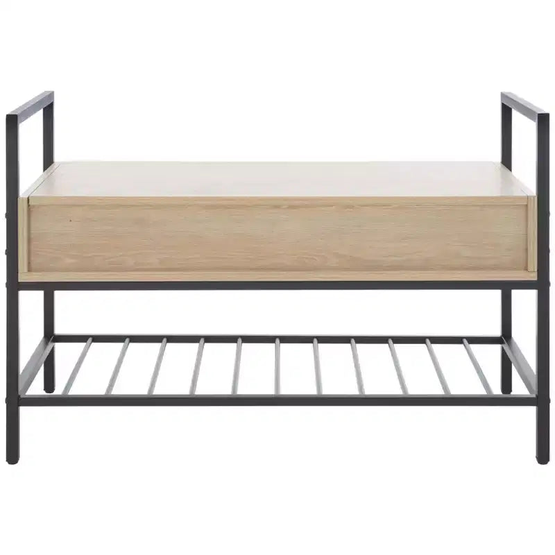 Rhonwen Storage Bench - BCH9300 - Sand/Black - Safavieh