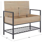 Banc de rangement Rhonwen - BCH9300 - Sable/Noir - Safavieh