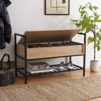 Banc de rangement Rhonwen - BCH9300 - Sable/Noir - Safavieh