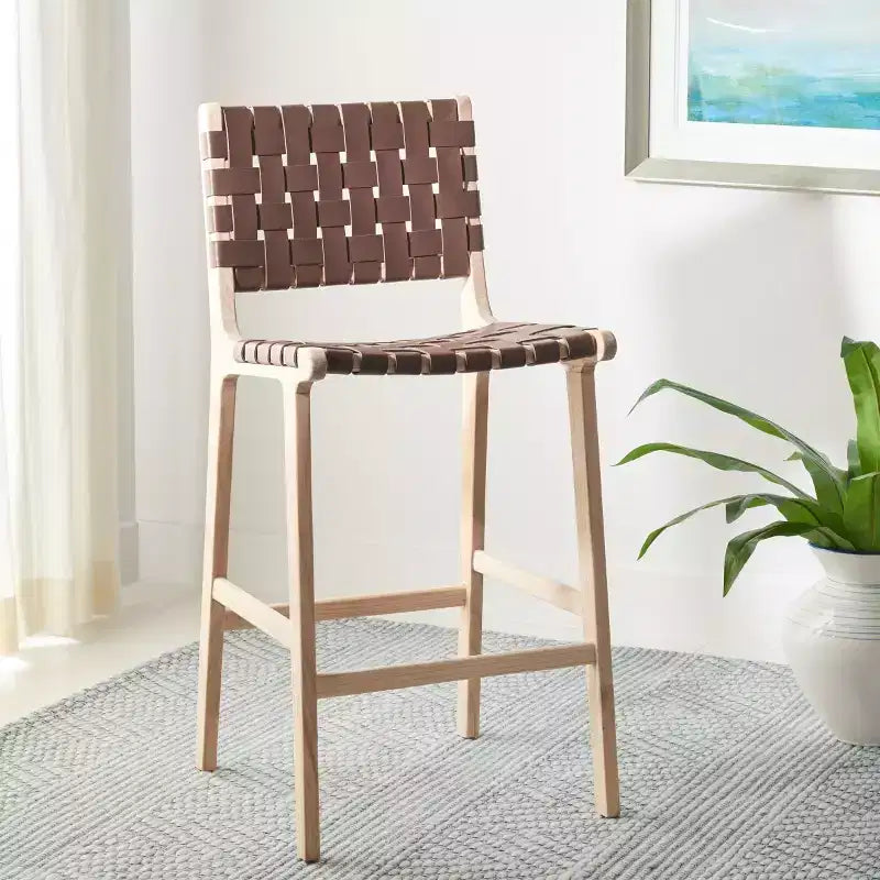 Tabouret de comptoir en cuir Adah - BST1015 - Safavieh