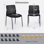 Chaise de bureau Costway pour invités - Lot de 2/4/6/8/10/12 - Dossier en maille respirante - Assise rembourrée - Pour salle d'attente