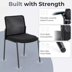 Chaise de bureau Costway pour invités - Lot de 2/4/6/8/10/12 - Dossier en maille respirante - Assise rembourrée - Pour salle d'attente