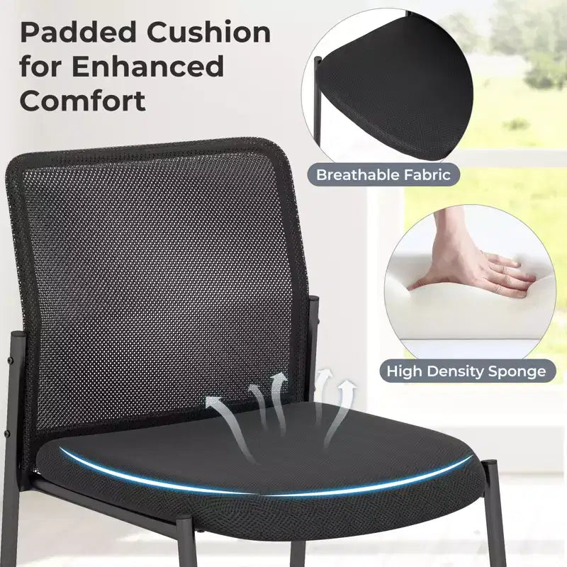 Chaise de bureau Costway pour invités - Lot de 2/4/6/8/10/12 - Dossier en maille respirante - Assise rembourrée - Pour salle d'attente