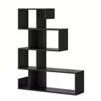 Costway Lot de 1 ou 2 bibliothèques 5 niveaux en forme de S avec casiers ouverts, kits anti-basculement, autoportante