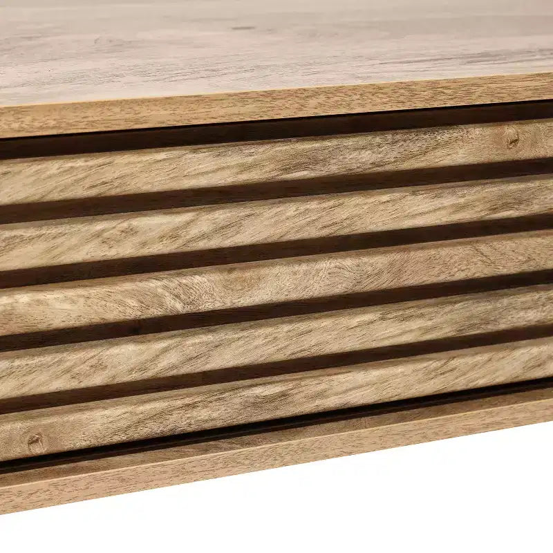 LuxenHome Table Basse Rectangulaire Moderne du Milieu du Siècle avec Rangement et Pieds en Bois Massif Marron