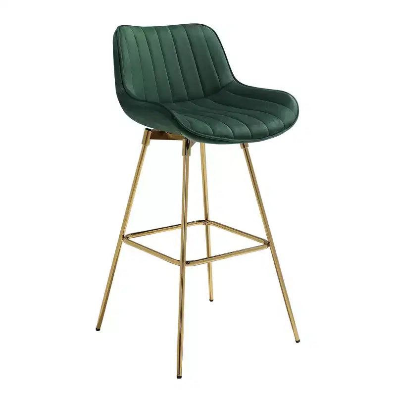 HOMLUX Lot de 2 tabourets de bar en velours, chaises de salle à manger modernes pivotantes avec dossier incurvé