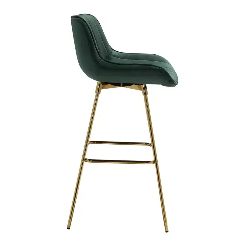 HOMLUX Lot de 2 tabourets de bar en velours, chaises de salle à manger modernes pivotantes avec dossier incurvé