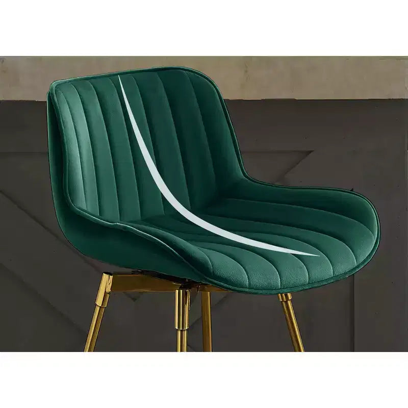 HOMLUX Lot de 2 tabourets de bar en velours, chaises de salle à manger modernes pivotantes avec dossier incurvé
