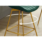 HOMLUX Lot de 2 tabourets de bar en velours, chaises de salle à manger modernes pivotantes avec dossier incurvé