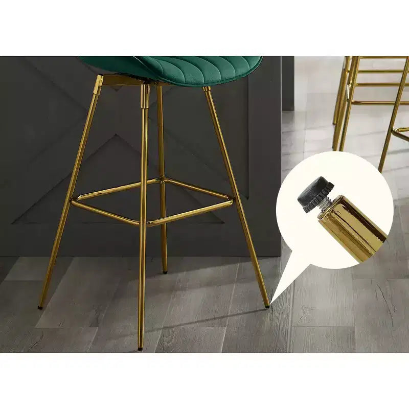 HOMLUX Lot de 2 tabourets de bar en velours, chaises de salle à manger modernes pivotantes avec dossier incurvé