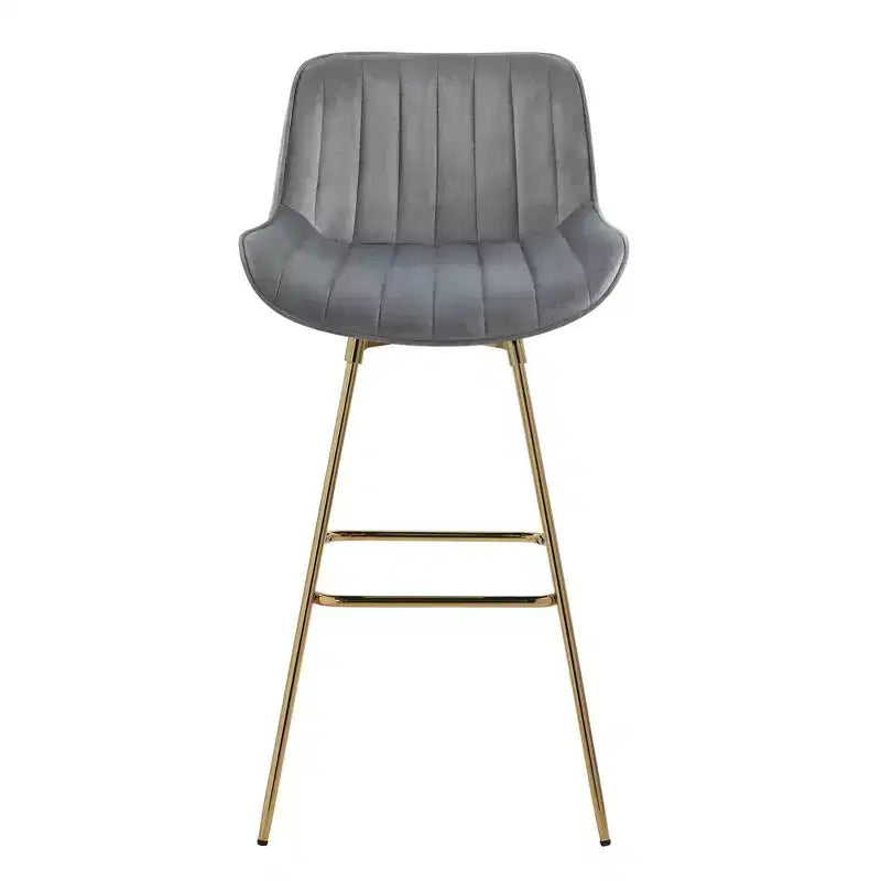 HOMLUX Lot de 2 tabourets de bar en velours, chaises de salle à manger modernes pivotantes avec dossier incurvé