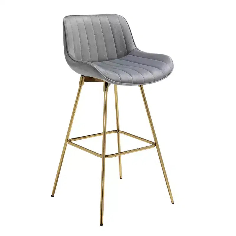 HOMLUX Lot de 2 tabourets de bar en velours, chaises de salle à manger modernes pivotantes avec dossier incurvé