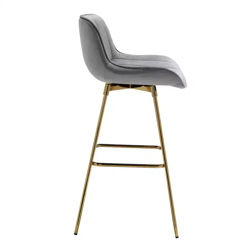 HOMLUX Lot de 2 tabourets de bar en velours, chaises de salle à manger modernes pivotantes avec dossier incurvé