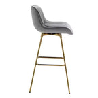 HOMLUX Lot de 2 tabourets de bar en velours, chaises de salle à manger modernes pivotantes avec dossier incurvé