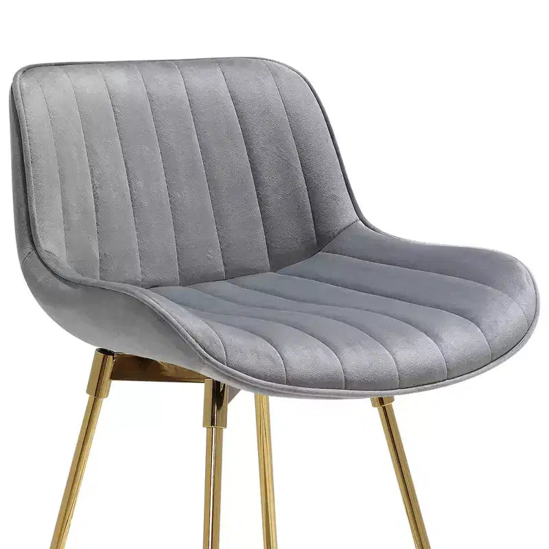 HOMLUX Lot de 2 tabourets de bar en velours, chaises de salle à manger modernes pivotantes avec dossier incurvé