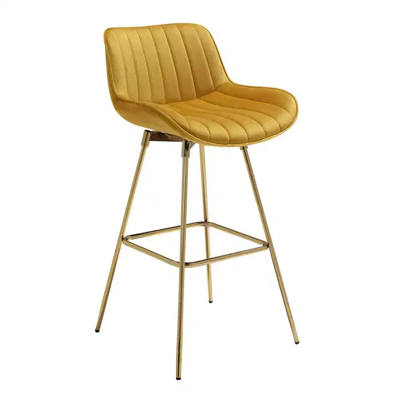 HOMLUX Lot de 2 tabourets de bar en velours, chaises de salle à manger modernes pivotantes avec dossier incurvé