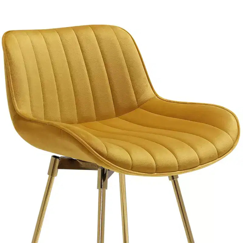 HOMLUX Lot de 2 tabourets de bar en velours, chaises de salle à manger modernes pivotantes avec dossier incurvé