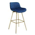 HOMLUX Lot de 2 tabourets de bar en velours, chaises de salle à manger modernes pivotantes avec dossier incurvé