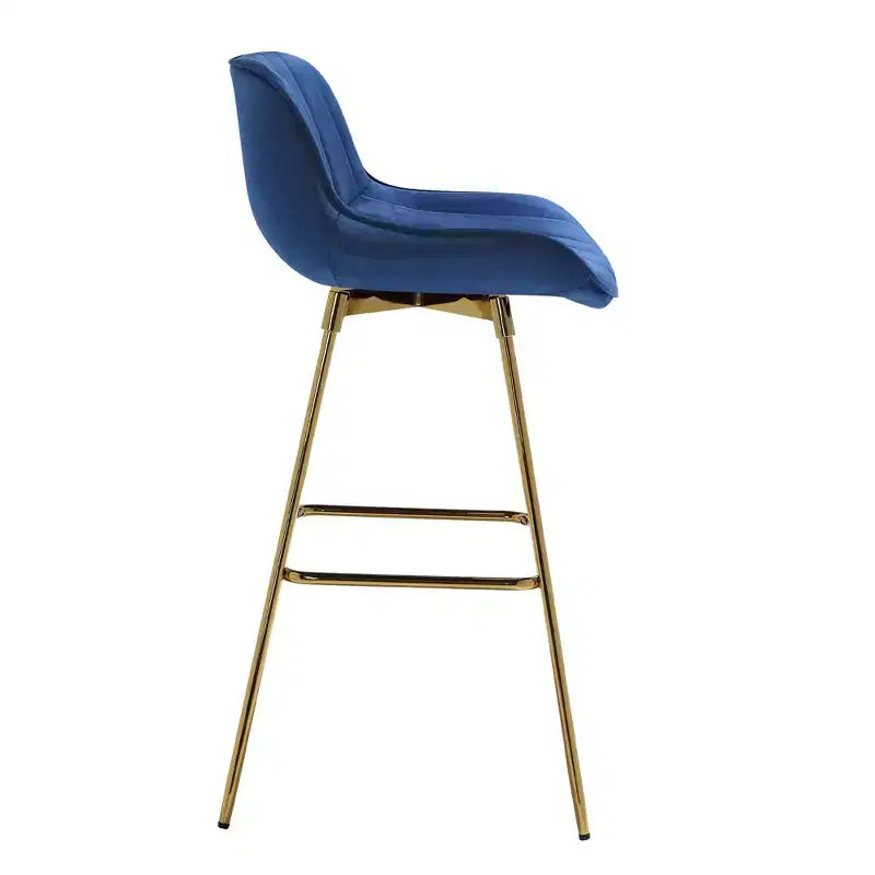HOMLUX Lot de 2 tabourets de bar en velours, chaises de salle à manger modernes pivotantes avec dossier incurvé