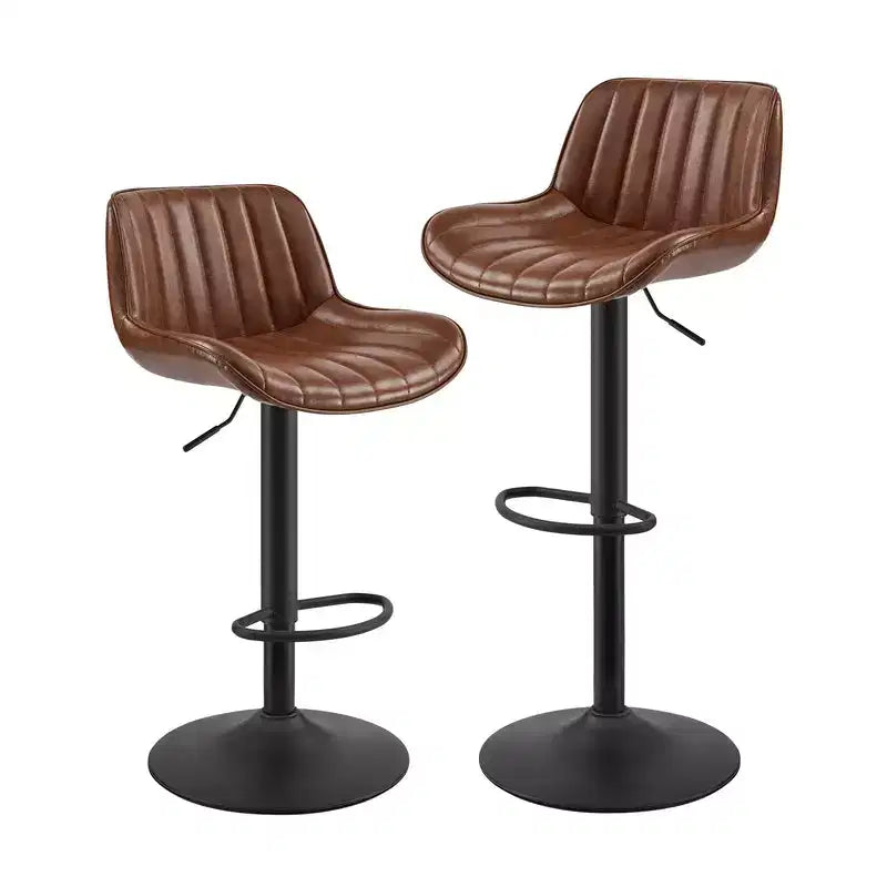 Tabourets de bar réglables en similicuir, lot de 2 - HOMLUX