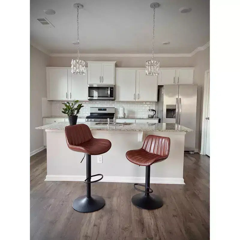 Tabourets de bar réglables en similicuir, lot de 2 - HOMLUX