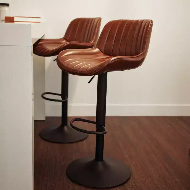Tabourets de bar réglables en similicuir, lot de 2 - HOMLUX
