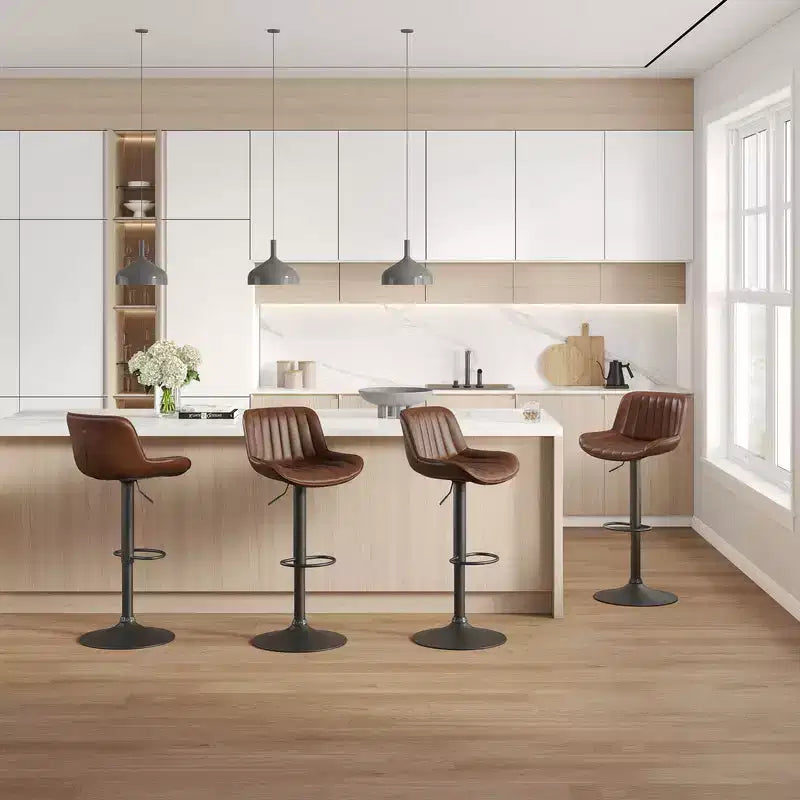 Tabourets de bar réglables en similicuir, lot de 2 - HOMLUX