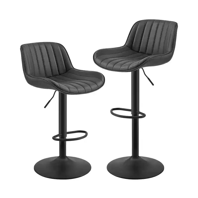 Tabourets de bar réglables en similicuir, lot de 2 - HOMLUX
