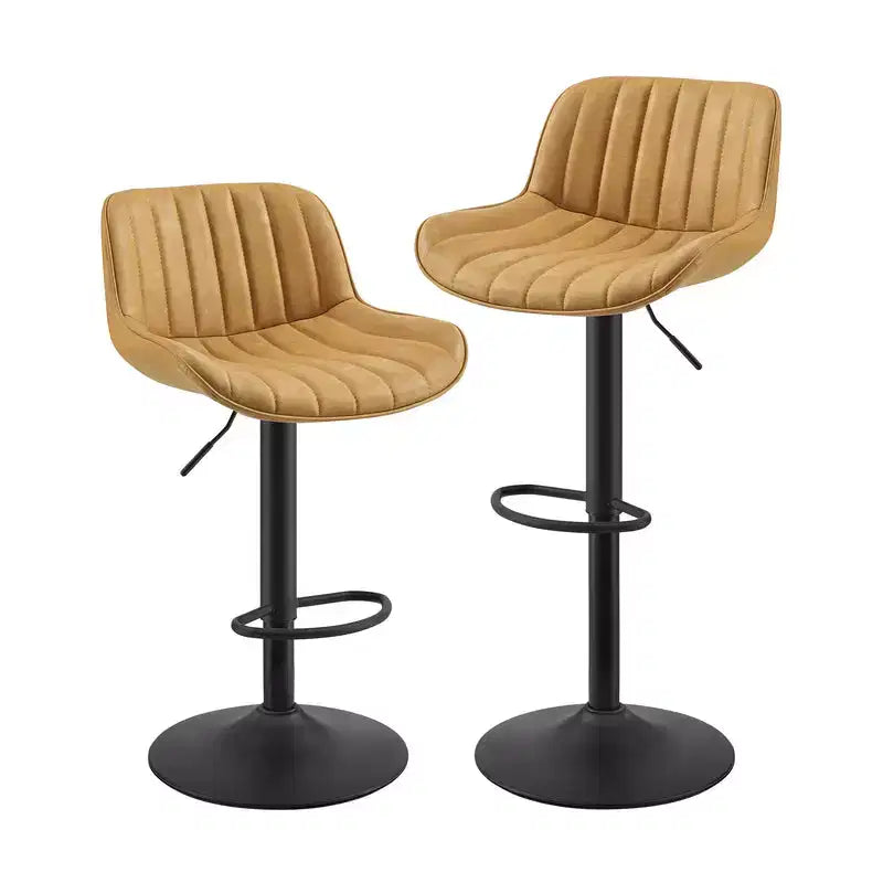 Tabourets de bar réglables en similicuir, lot de 2 - HOMLUX
