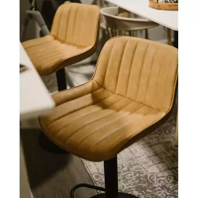 Tabourets de bar réglables en similicuir, lot de 2 - HOMLUX