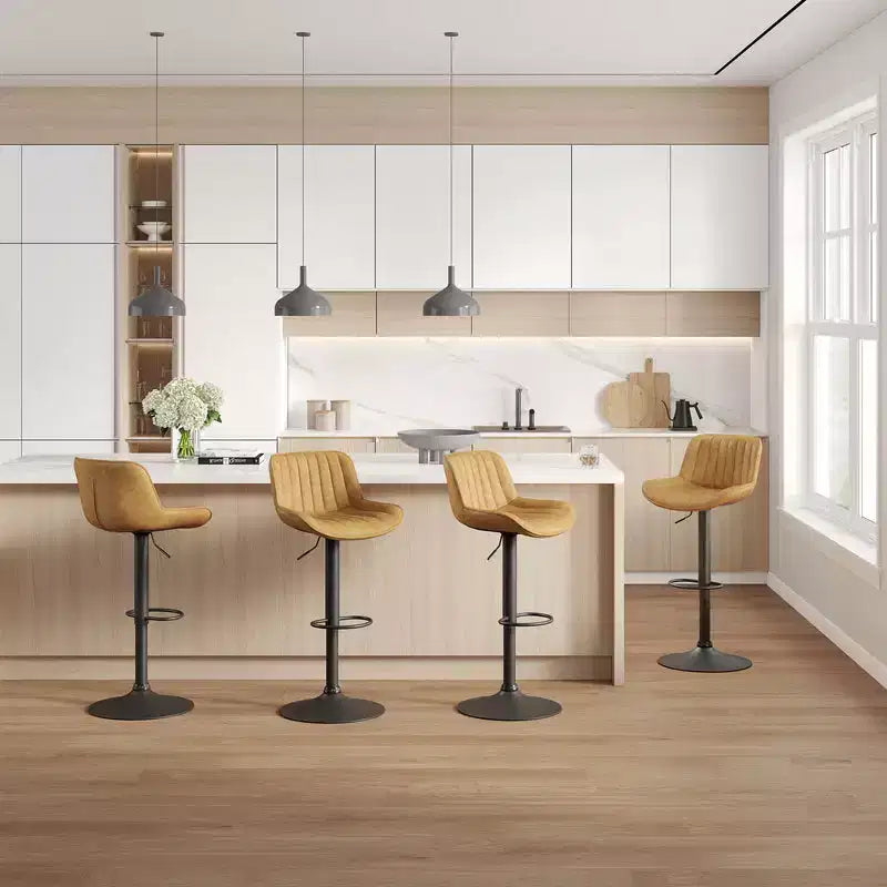 Tabourets de bar réglables en similicuir, lot de 2 - HOMLUX