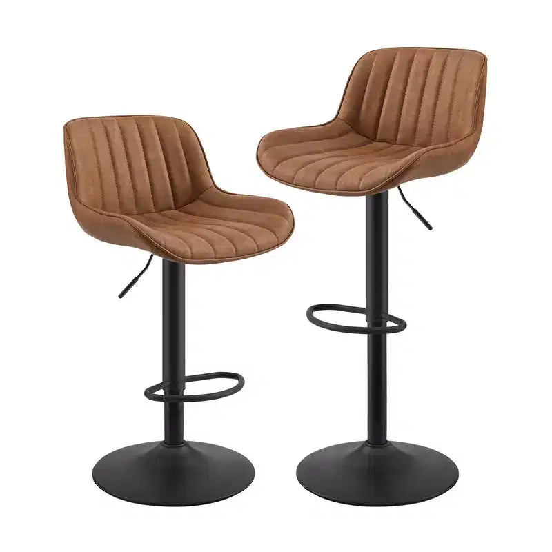 Tabourets de bar réglables en similicuir, lot de 2 - HOMLUX