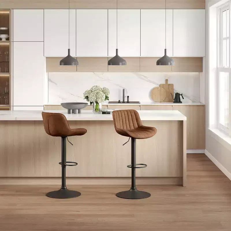 Tabourets de bar réglables en similicuir, lot de 2 - HOMLUX