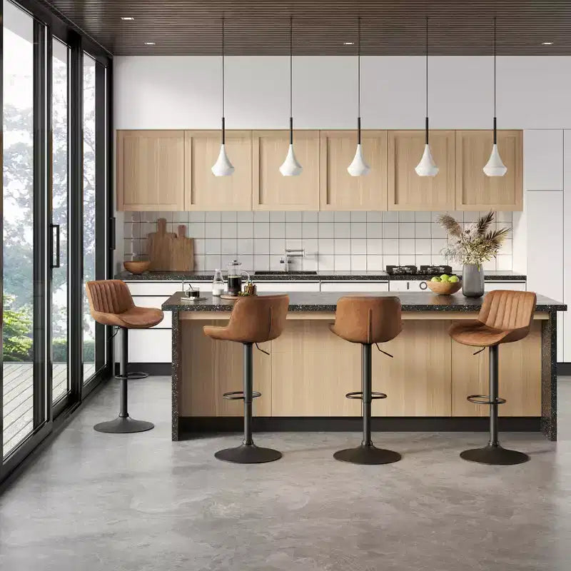 Tabourets de bar réglables en similicuir, lot de 2 - HOMLUX
