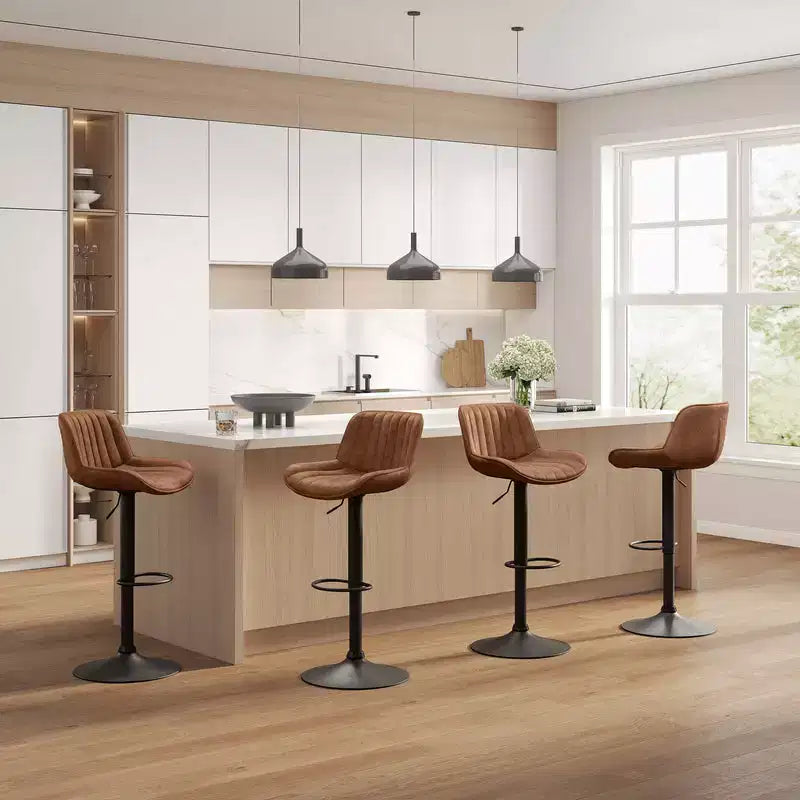 Tabourets de bar réglables en similicuir, lot de 2 - HOMLUX