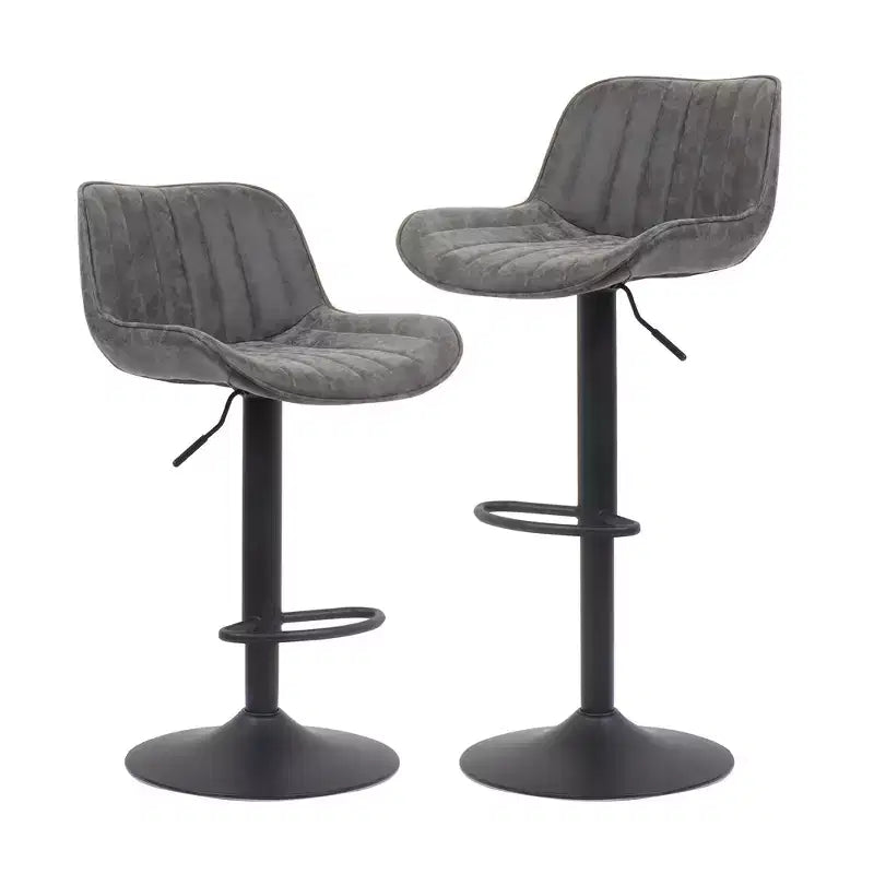 Tabourets de bar réglables en similicuir, lot de 2 - HOMLUX